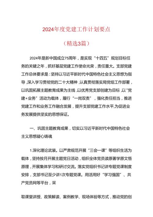 2024党建工作计划要点.docx