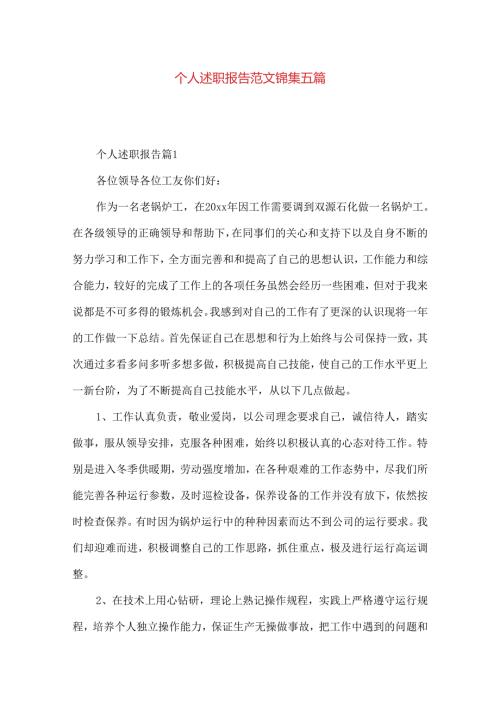 个人述职报告范文锦集五篇.docx