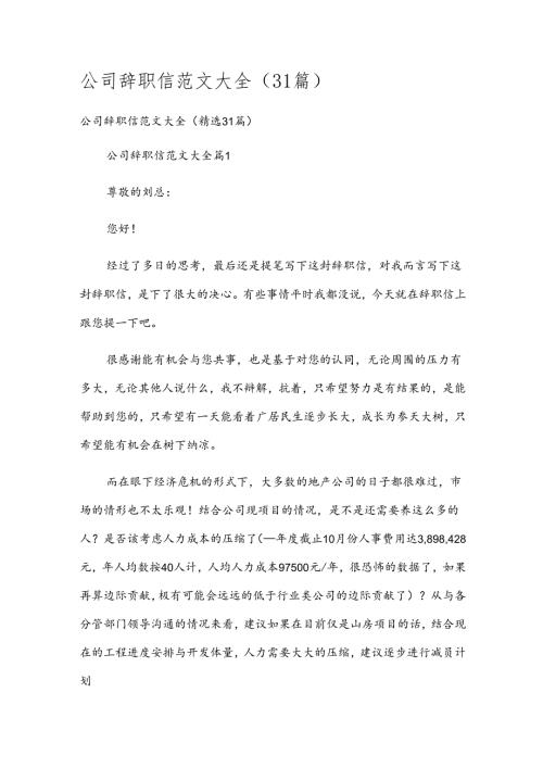 公司辞职信范文大全（31篇）.docx