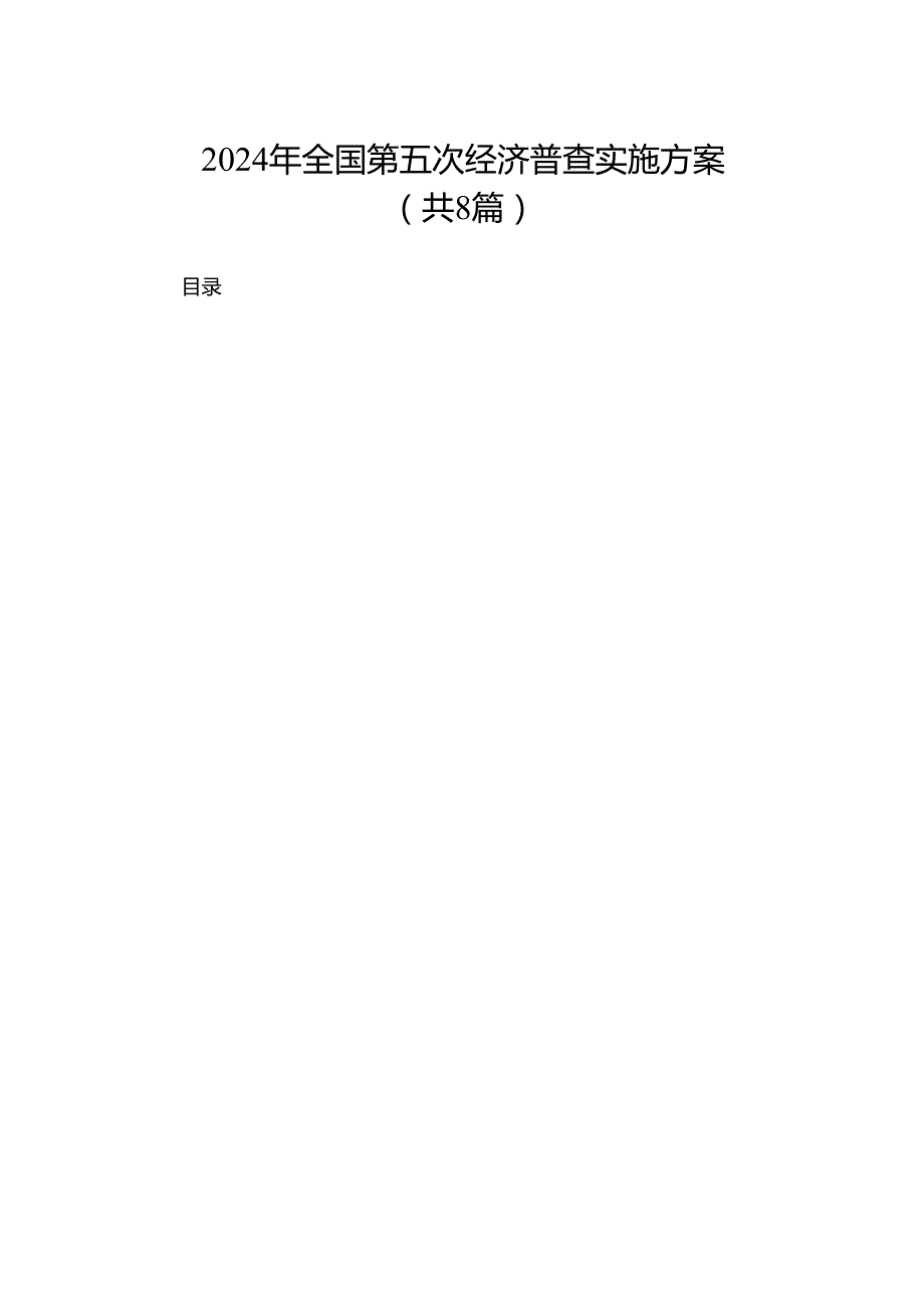 2024年全国第五次经济普查实施方案汇编（共8篇）.docx_第1页