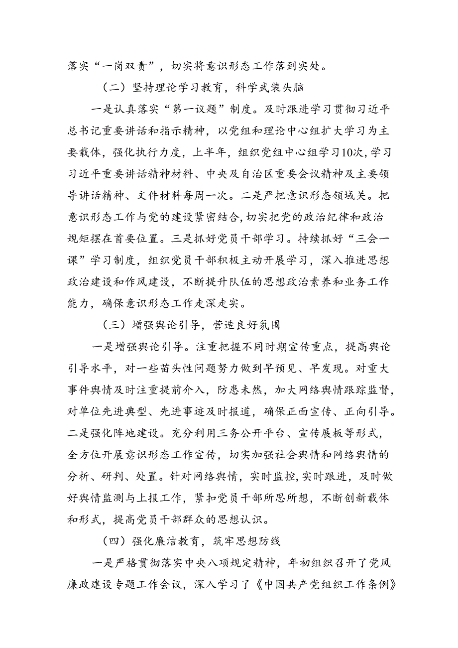 （11篇）上半年意识形态工作总结模板.docx_第2页