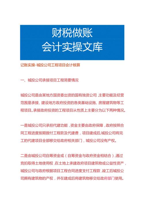 记账实操城投公司工程项目会计核算.docx