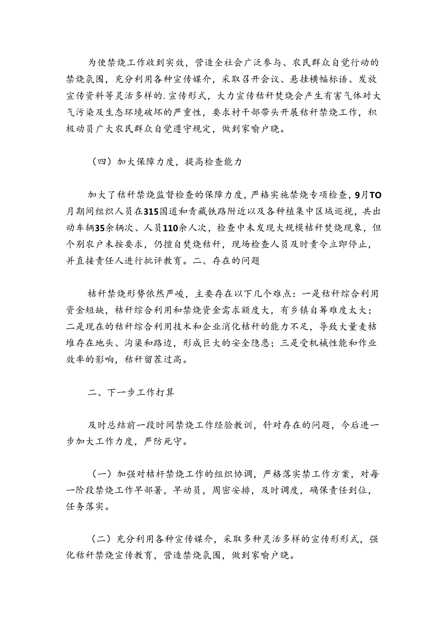 秸秆禁烧工作总结范文20242024五篇.docx_第2页