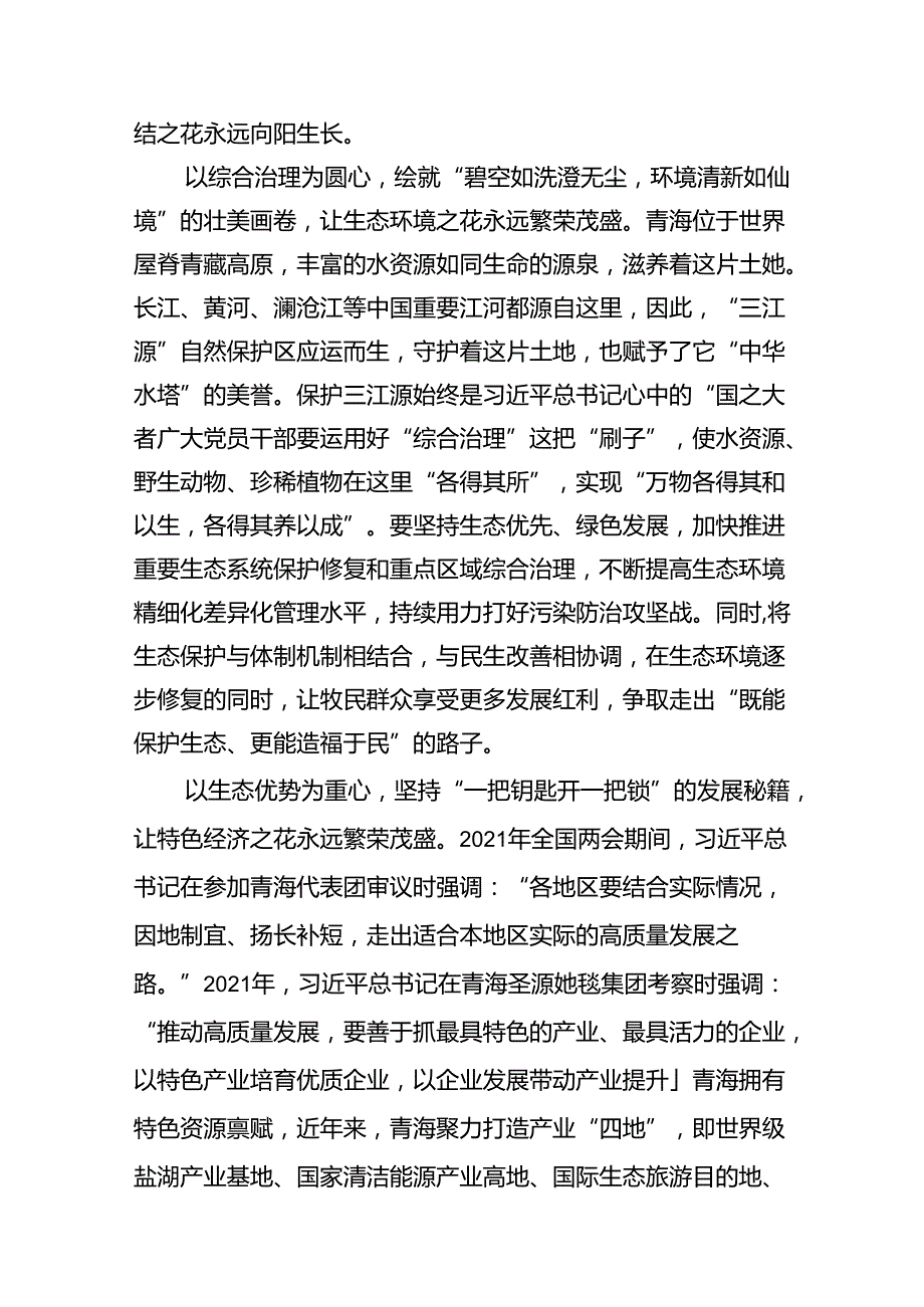 学习2024年在青海省考察调研重要讲话精神心得体会研讨发言材料12篇供参考.docx_第3页