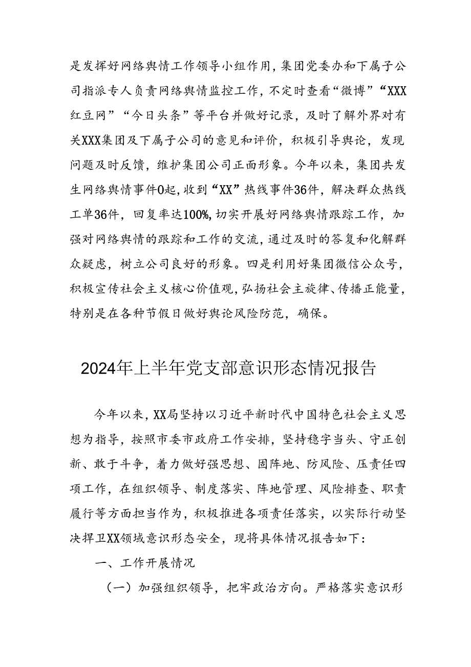 2024年开展上半年《党支部意识形态情况》工作报告 合计6份.docx_第3页