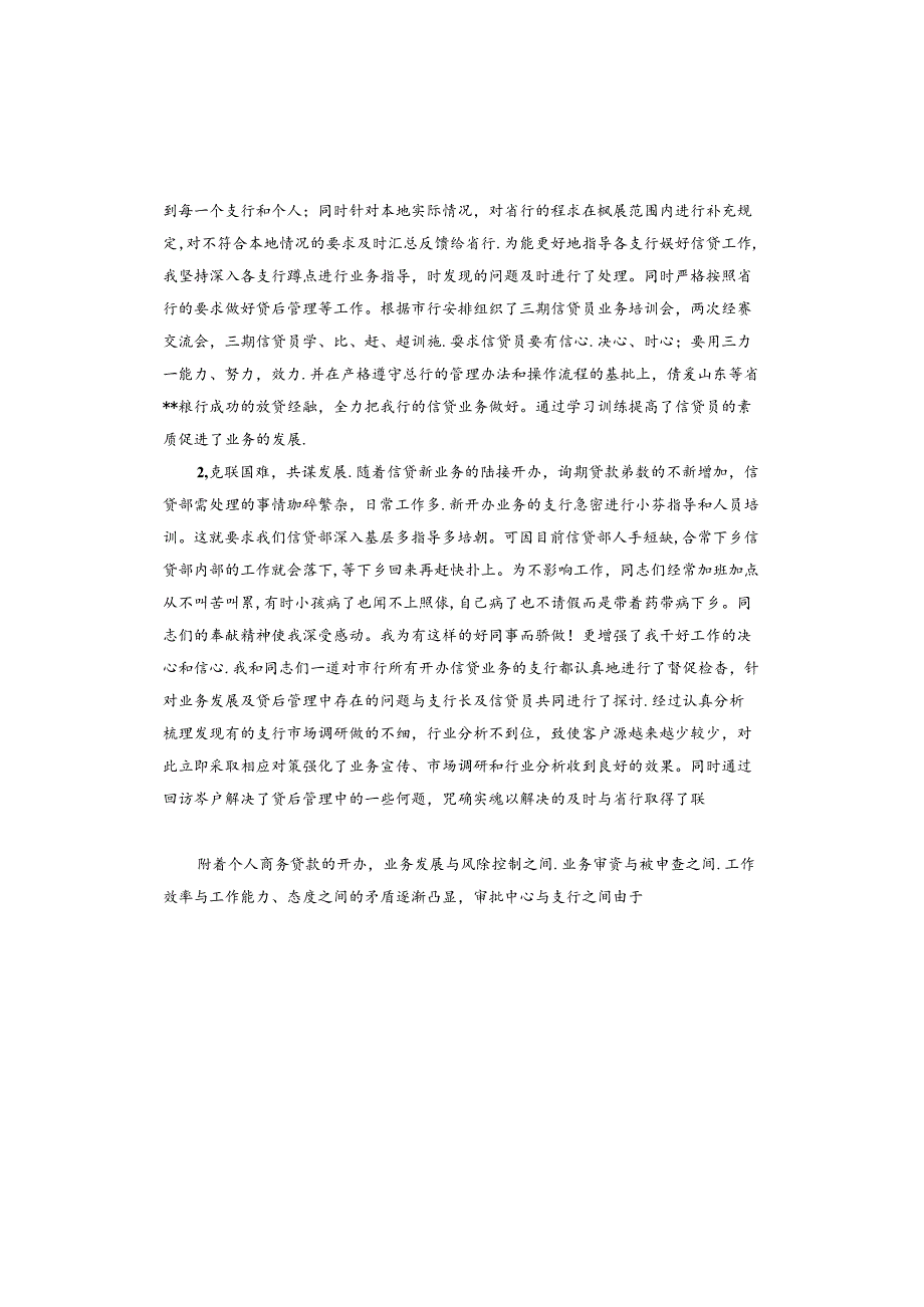 银行信贷经理工作总结报告.docx_第2页