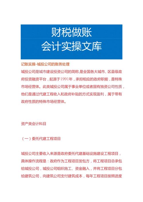 记账实操城投公司的账务处理.docx