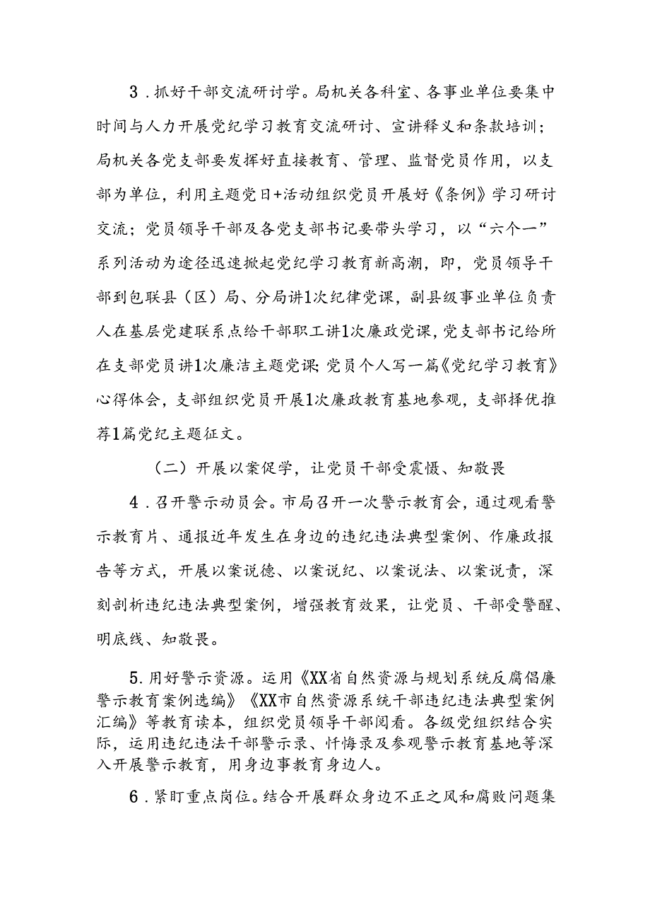 全市自然资源系统开展党纪学习教育的实施方案.docx_第3页