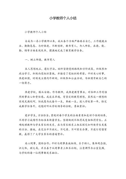小学教师个人小结.docx