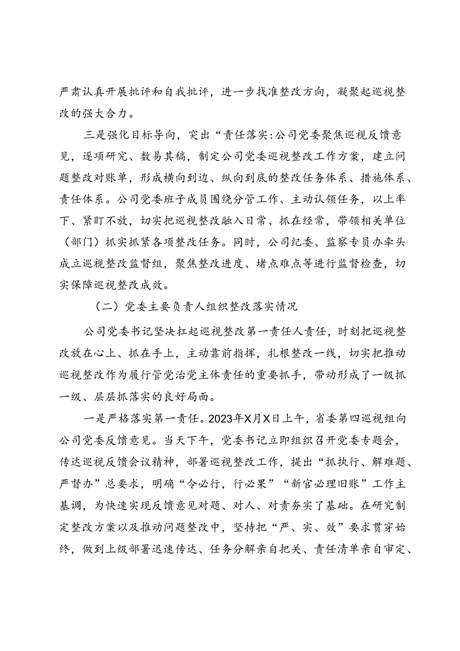 某公司关于巡视整改工作进展情况的报告.docx_第2页