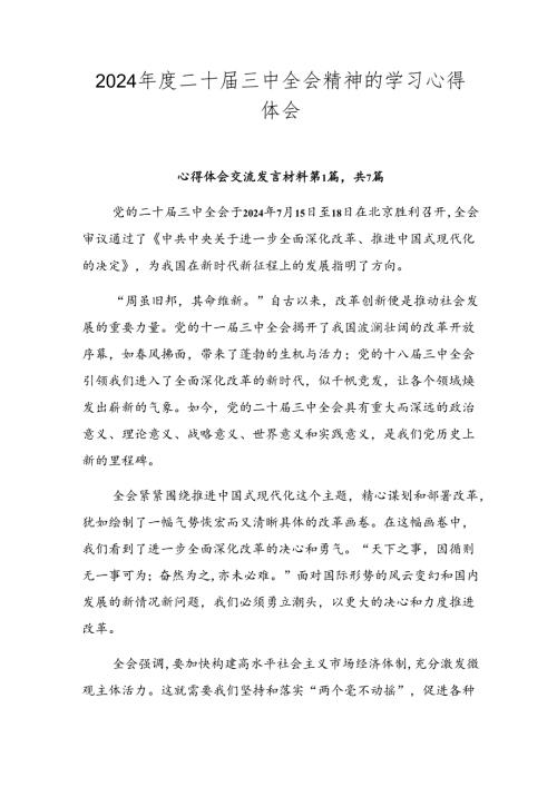 2024二十三中全会精神的学习心得体会.docx