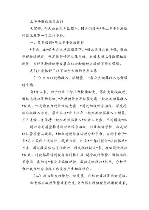上半年财政运行总结.docx