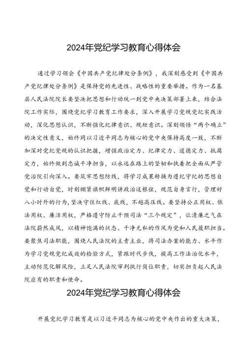 2024年党纪学习教育关于六项纪律的心得体会二十一篇.docx
