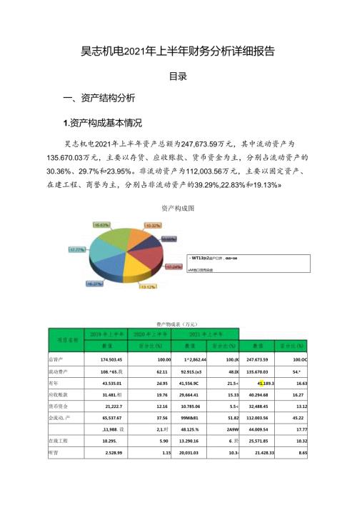 昊志机电2021年上半年财务分析详细报告.docx
