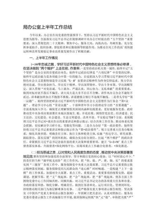 局办公室上半年工作总结.docx