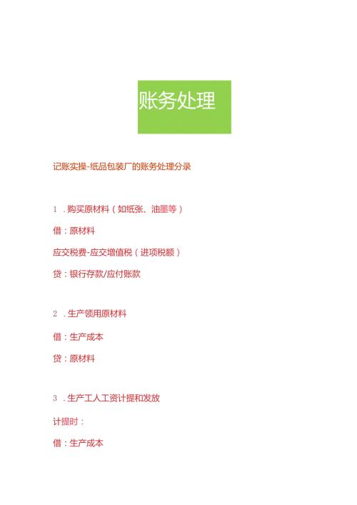 记账实操纸品包装厂的账务处理分录.docx