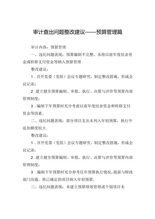 审计查出问题整改建议——预算管理篇.docx