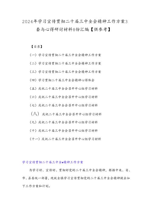 2024年学习宣传贯彻二十三中全会精神工作方案3套与心得研讨材料8份汇编【供参考】.docx