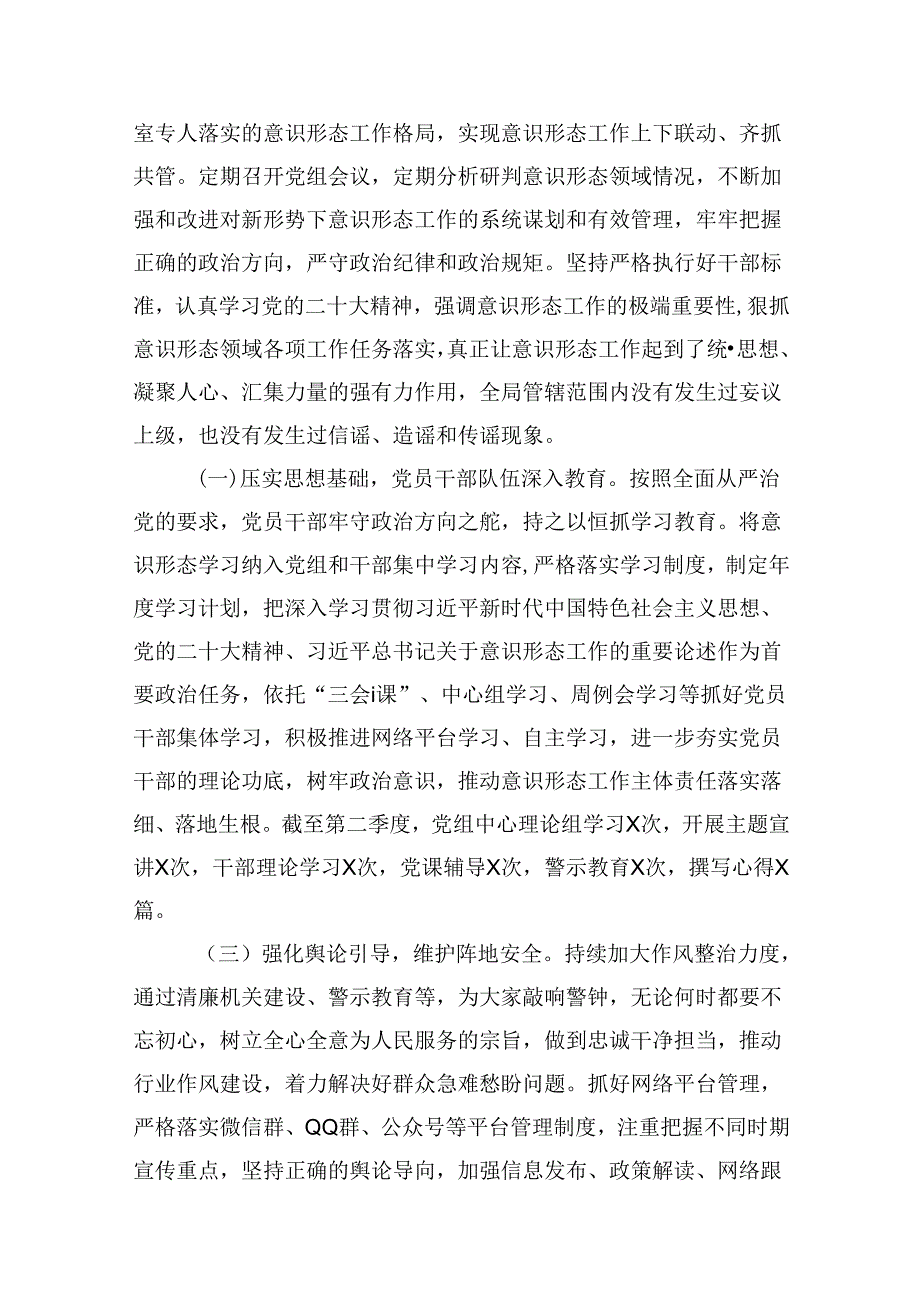2024年第二季度意识形态工作分析研判报告范文九篇（最新版）.docx_第3页
