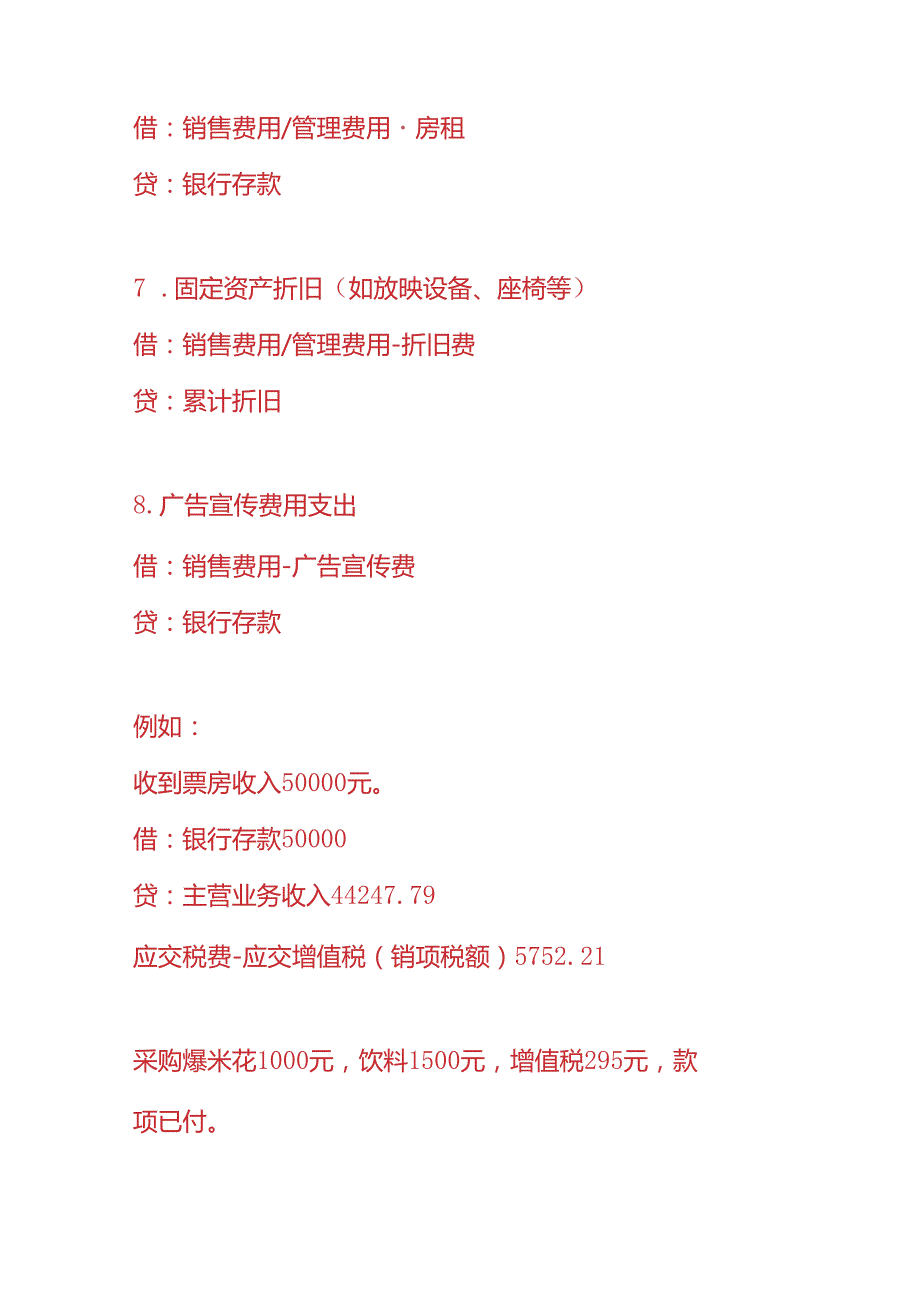 记账实操电影院影视城的账务处理分录.docx_第3页