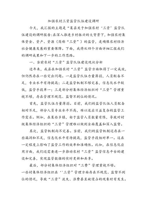 加强农村三资监管队伍建设调研.docx
