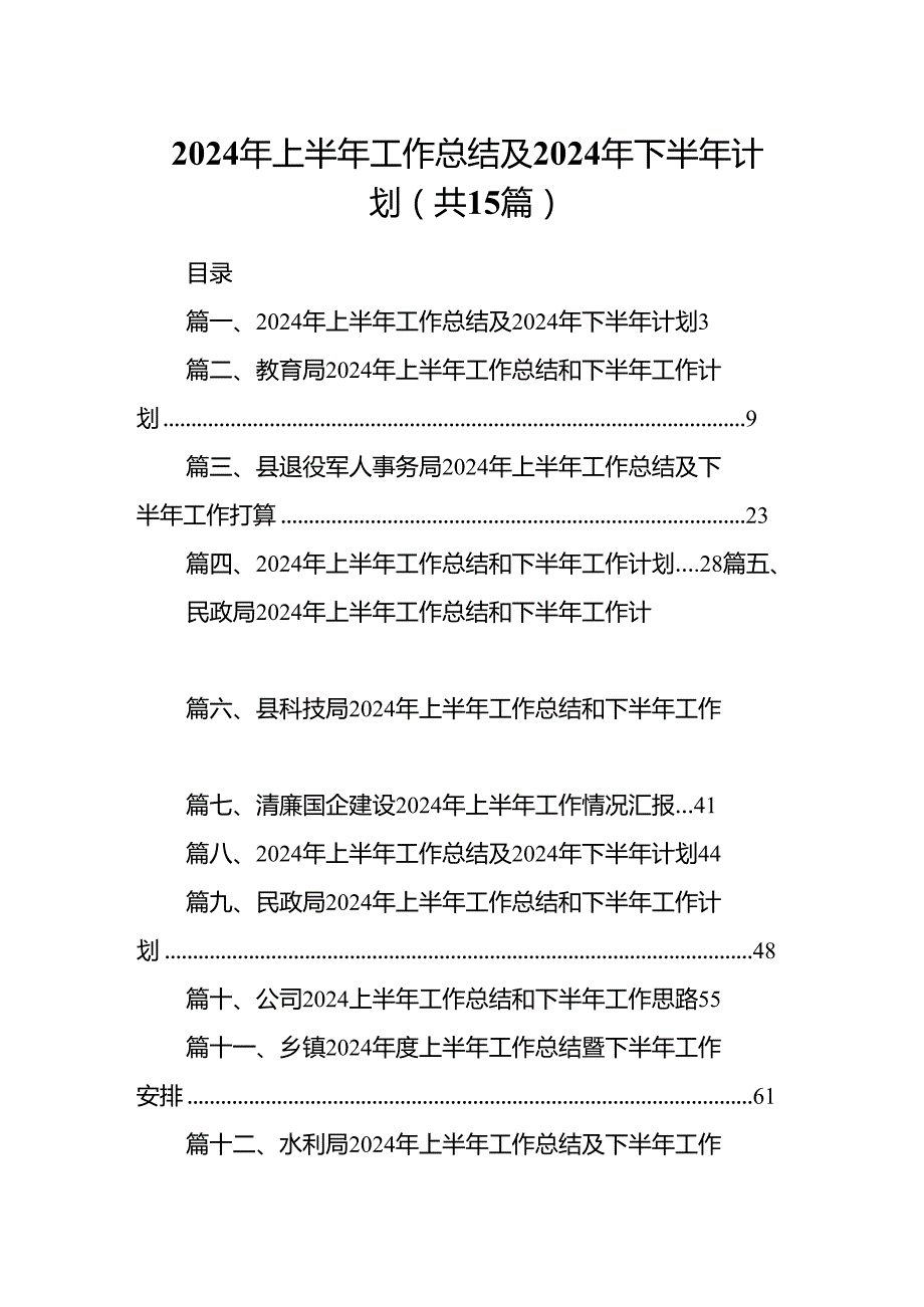 2024年上半年工作总结及年下半年计划15篇供参考.docx_第1页