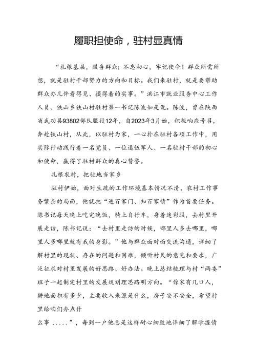 履职担使命驻村显真情.docx