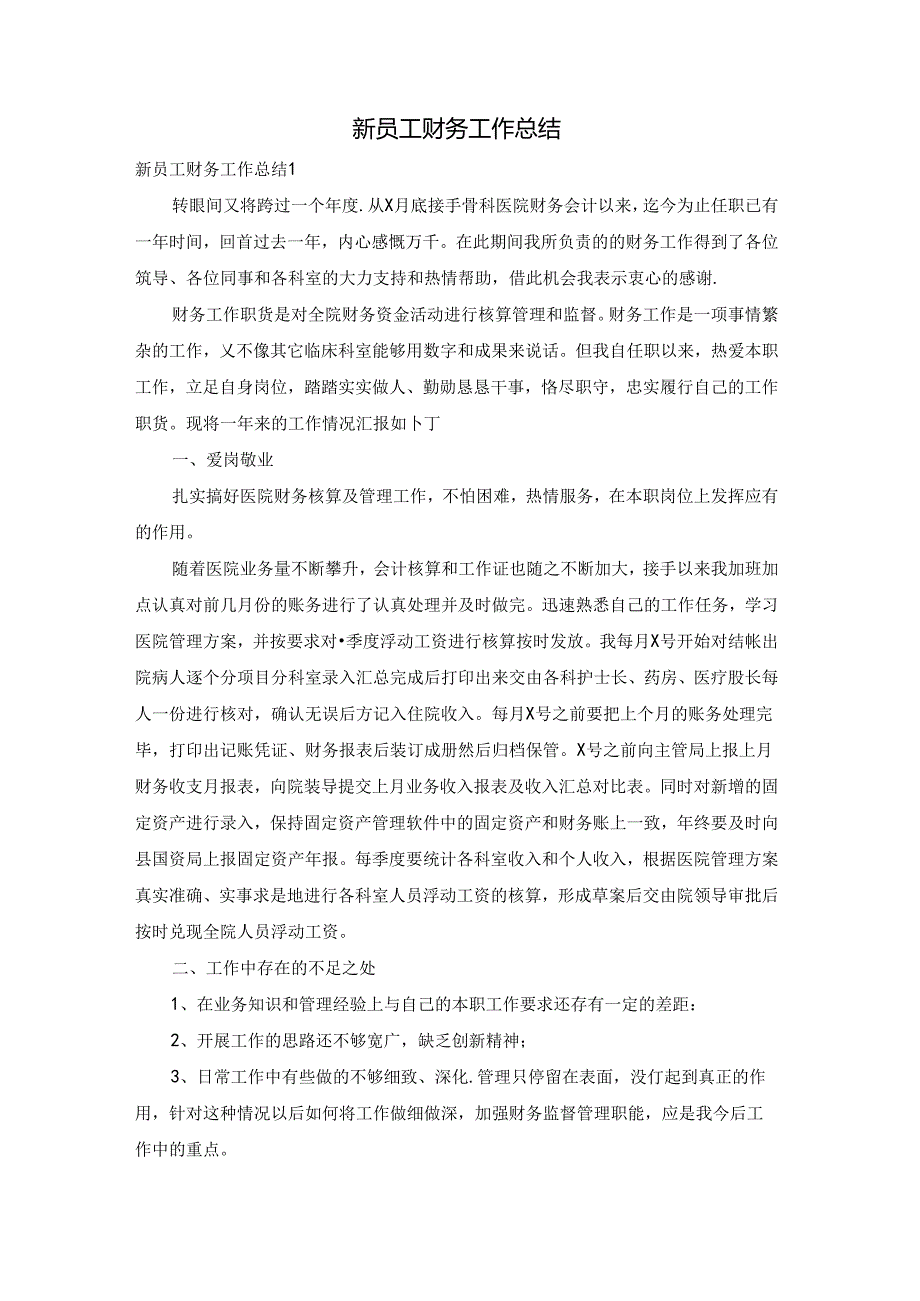 新员工财务工作总结.docx_第1页