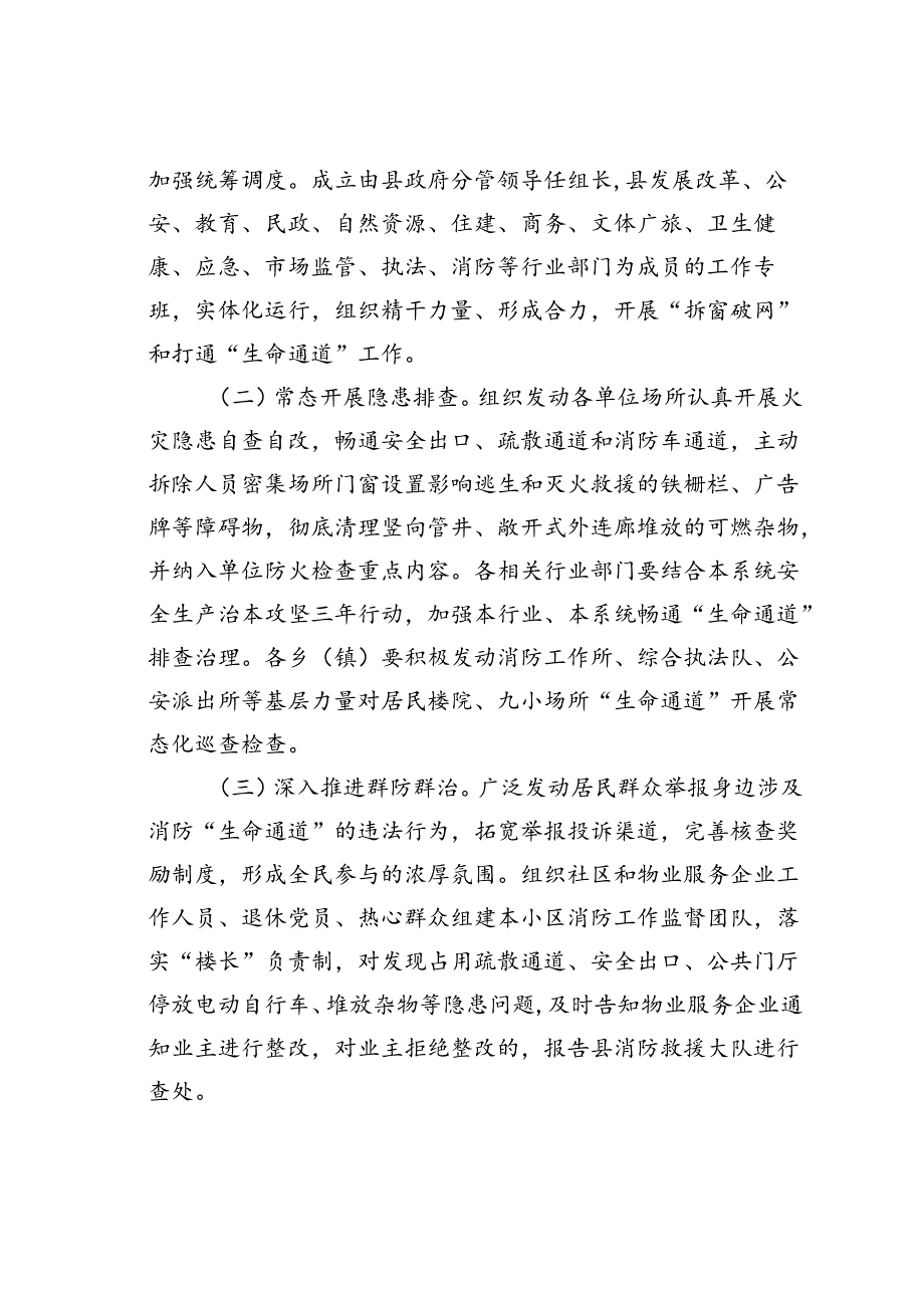 某某县打通消防“生命通道”推进工作实施方案.docx_第2页