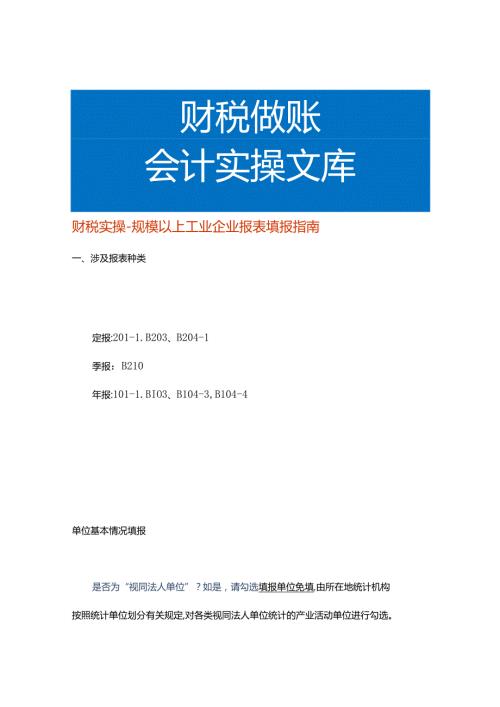 财税实操规模以上工业企业报表填报指南.docx
