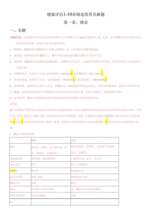 《健康评估》简答题.docx