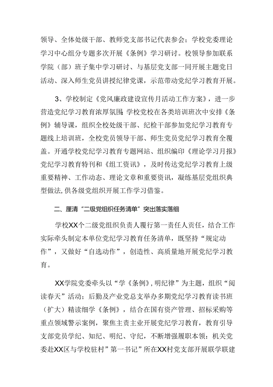 在关于开展学习2024年党纪学习教育阶段性工作情况报告.docx_第2页