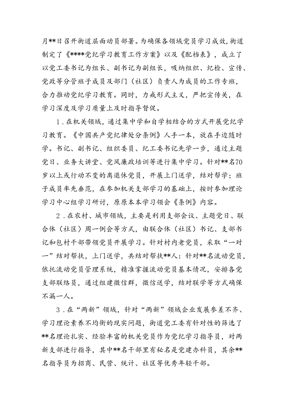 （11篇）2024年党纪学习教育工作总结开展情况汇报范文.docx_第3页