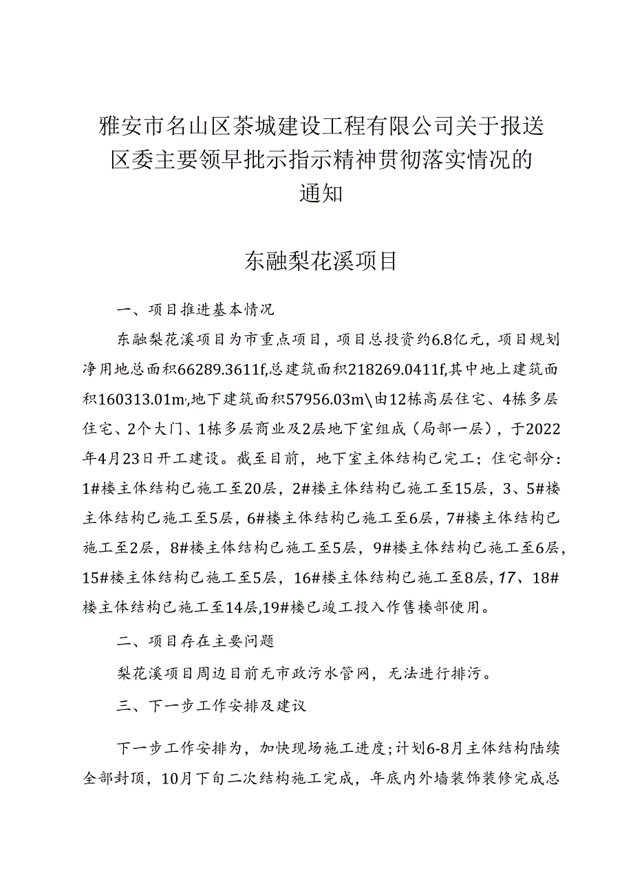 部分项目建设情况汇报材料.docx_第1页