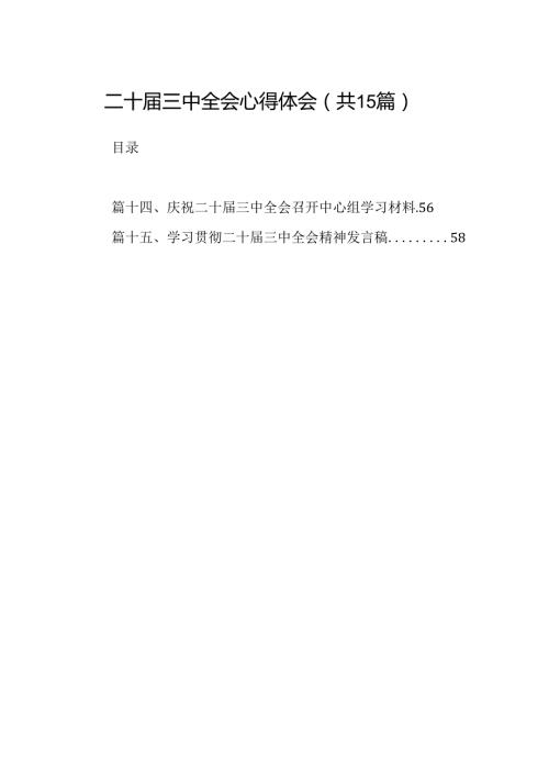 二十三中全会心得体会（共15篇）汇编.docx