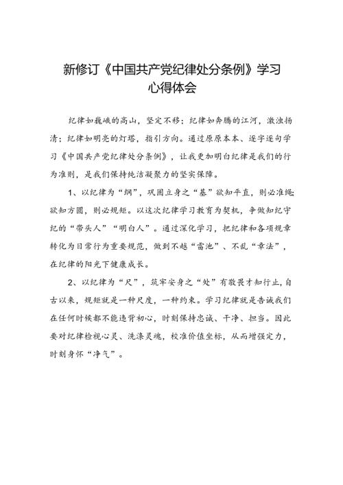 公司学习贯彻2024新修订中国共产党纪律处分条例的心得体会十三篇.docx