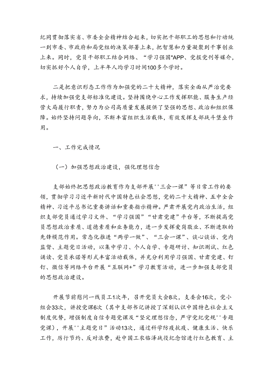 企业党支部2024党建工作总结范文20242024(精选4篇).docx_第2页