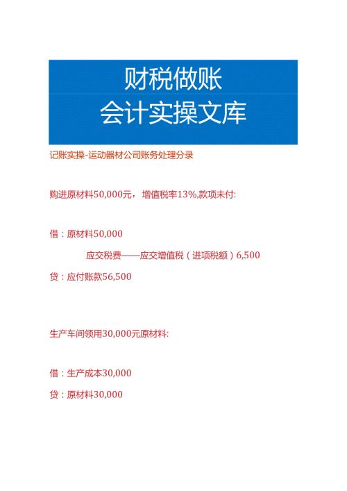 记账实操运动器材公司账务处理分录.docx