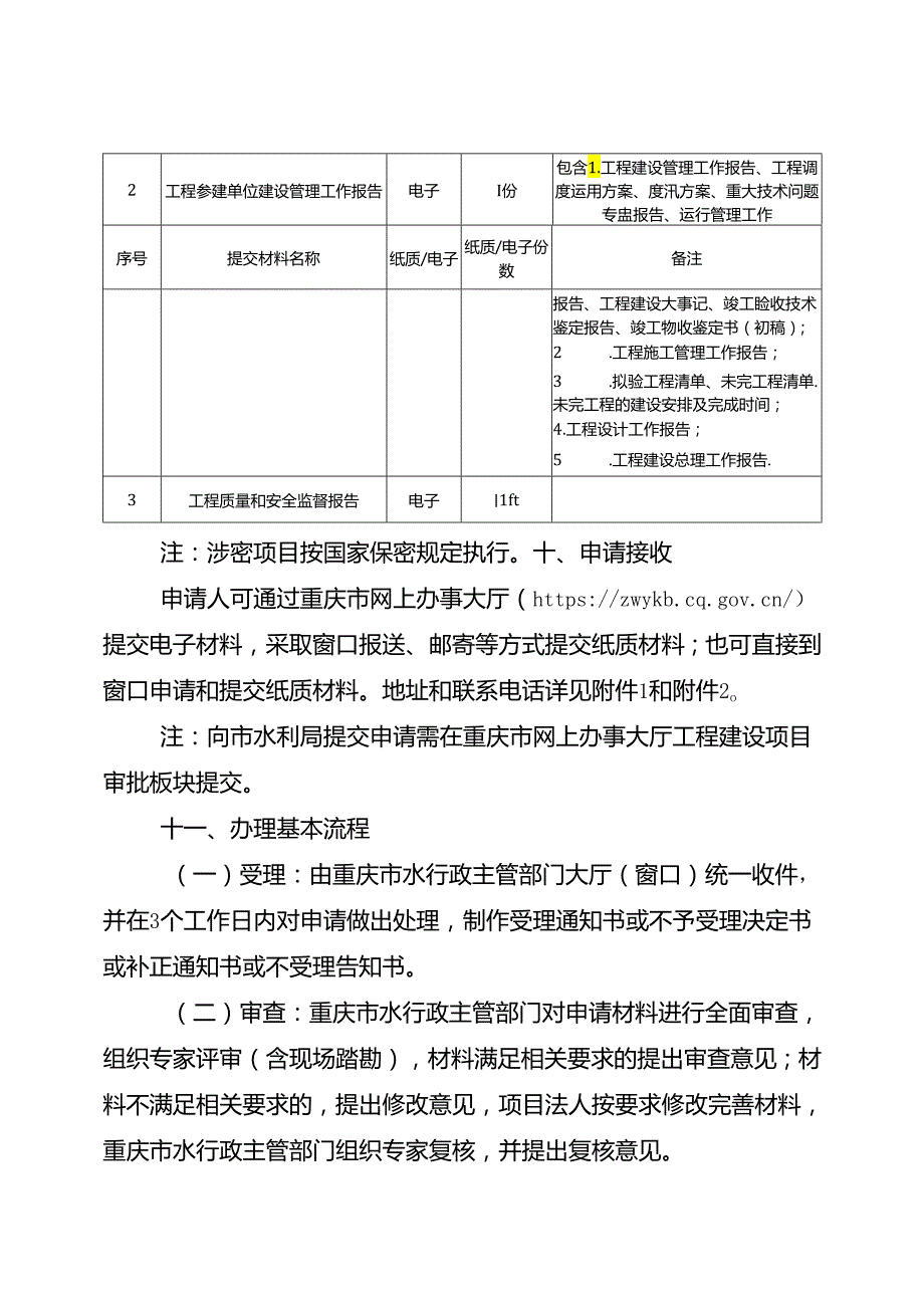 重庆水行政主管部门水利工程建设项目竣工验收办事指南2024版.docx_第3页