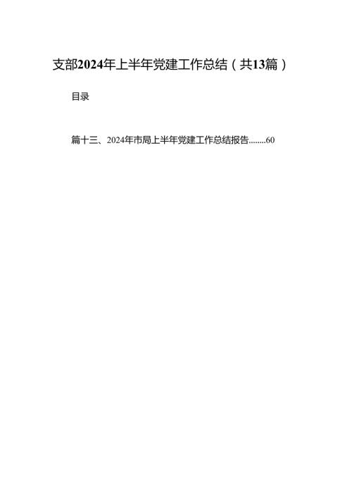 支部2024年上半年党建工作总结13篇（精选）.docx