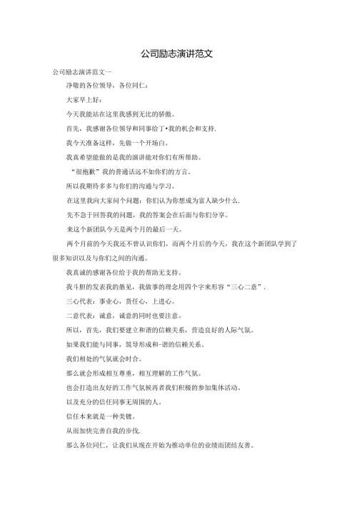 公司励志演讲范文.docx