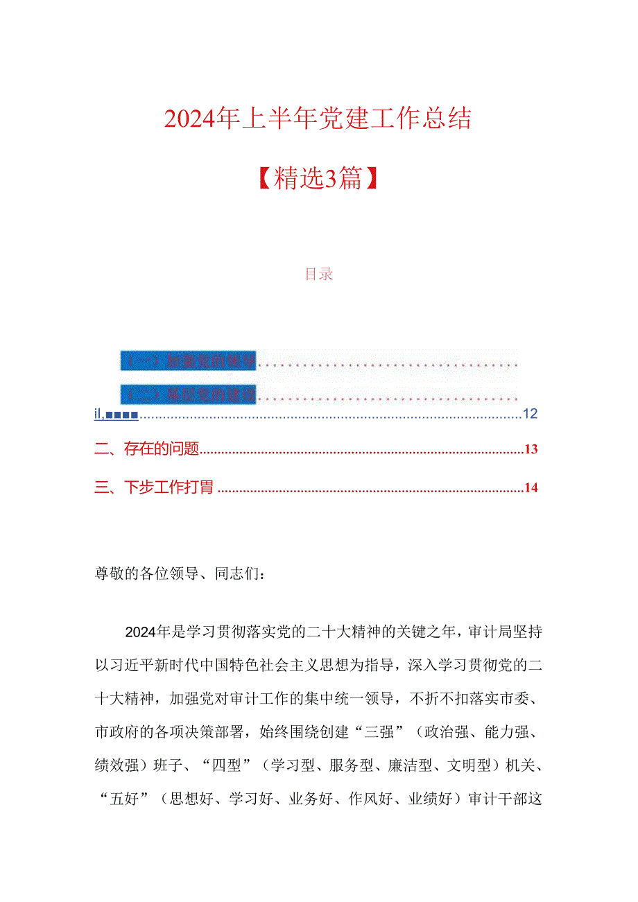 2024 年上半年党建工作总结.docx_第1页