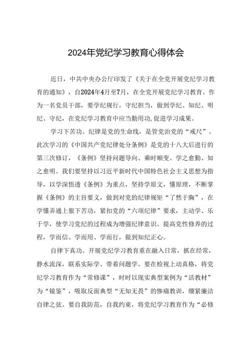 2024年党纪学习教育关于六项纪律的研讨发言材料二十一篇.docx