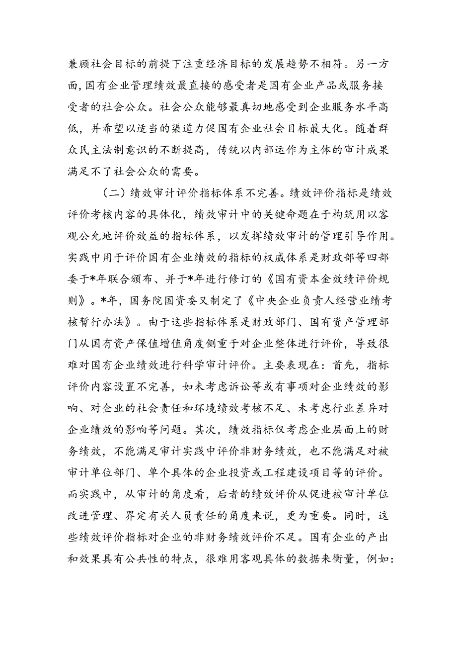 企业绩效审计存在问题及对策建议.docx_第2页