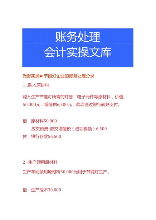 做账实操节能灯企业的账务处理分录.docx