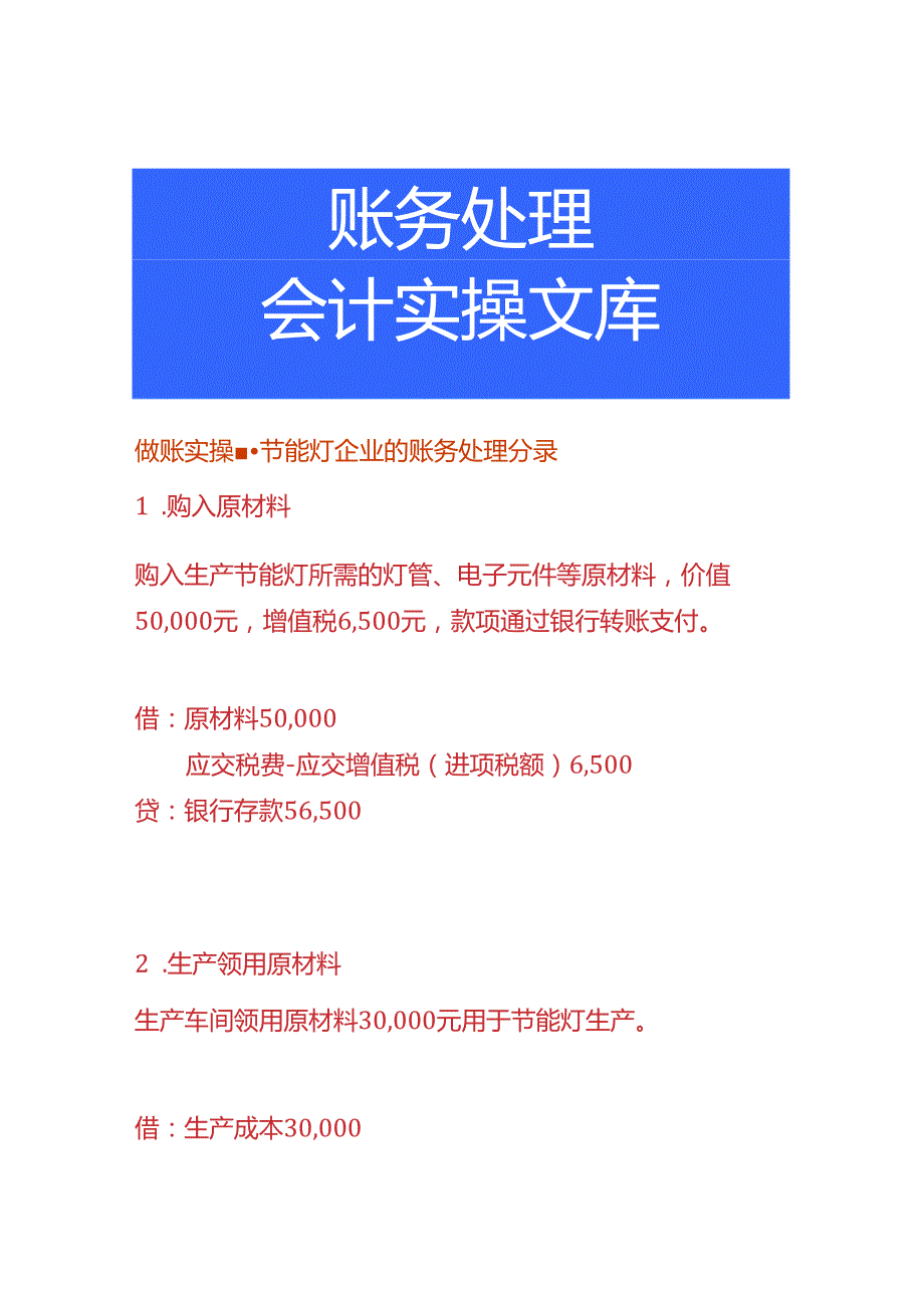 做账实操节能灯企业的账务处理分录.docx_第1页