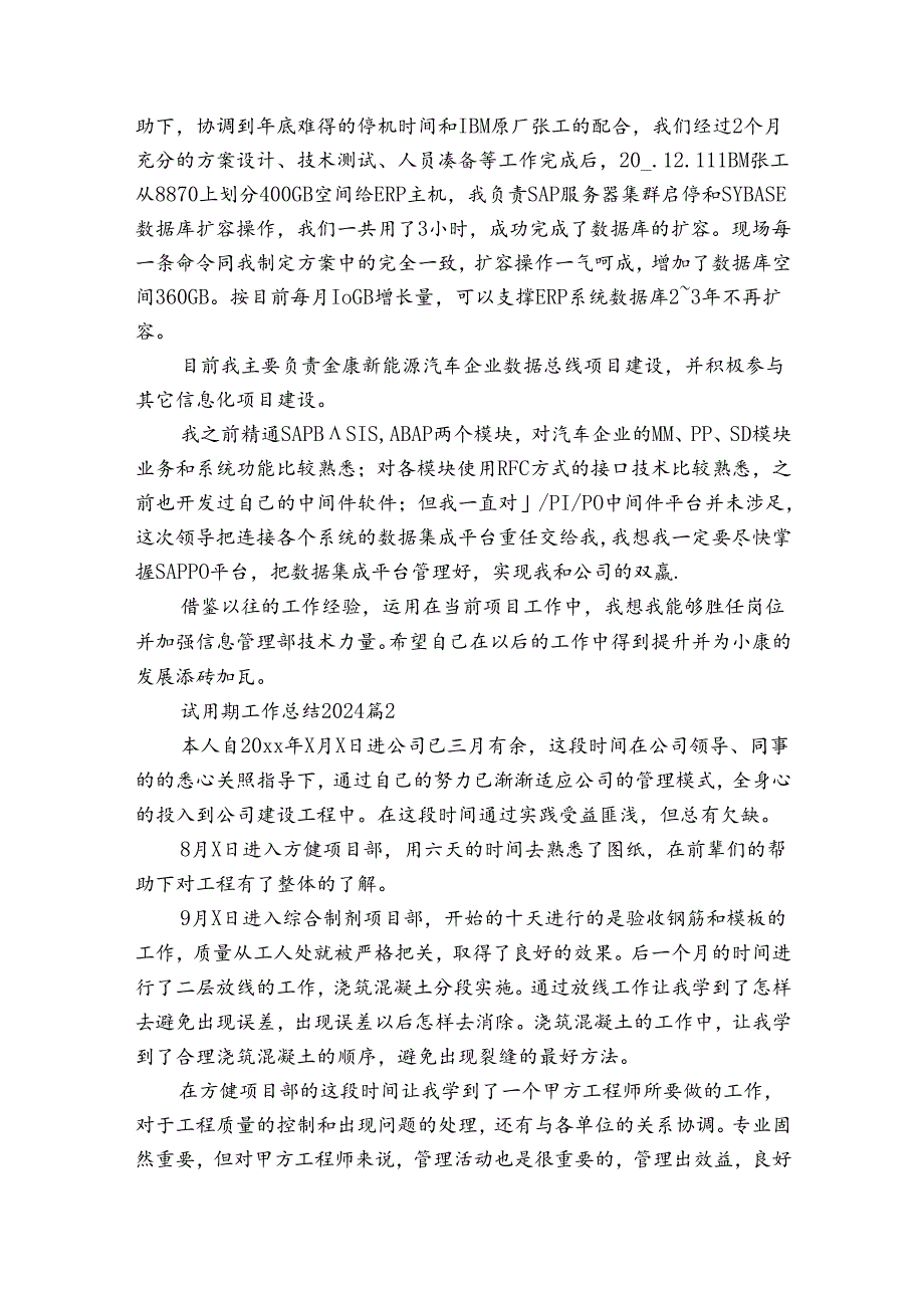 试用期工作总结2024（通用32篇）.docx_第2页