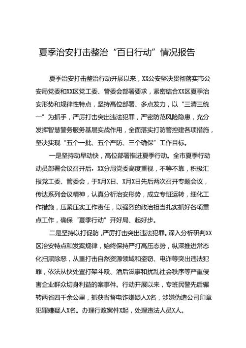 2024年公安扎实推进夏季治安打击整治行动工作总结(十一篇).docx
