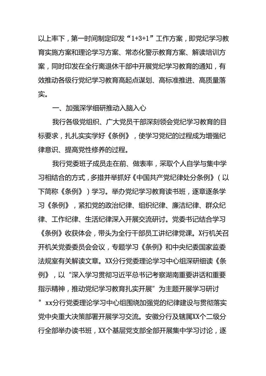 关于开展2024党纪学习教育总结汇报二十六篇.docx_第3页