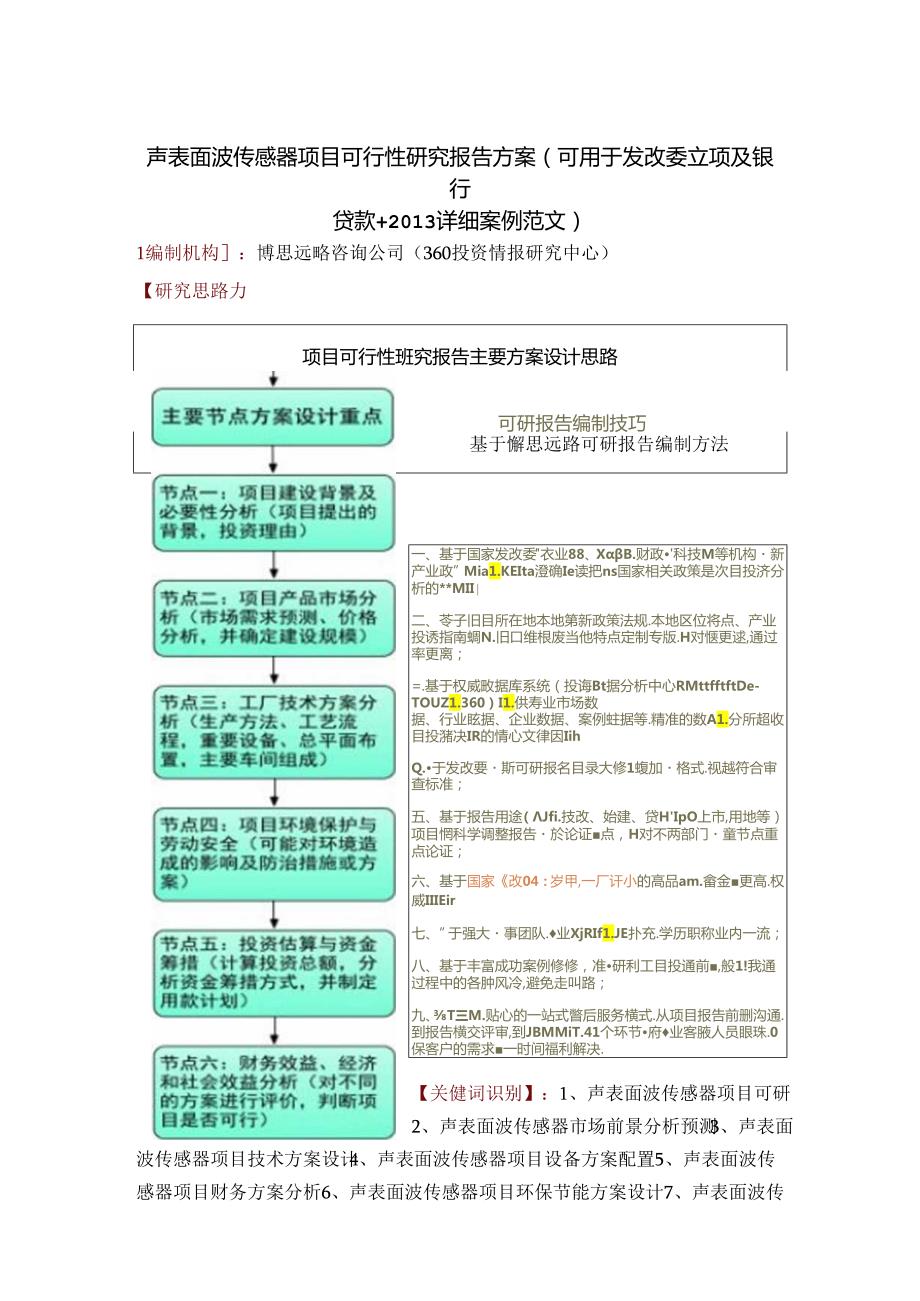 声表面波传感器项目可行性研究报告方案(可用于发改委立项及银行贷款+详细案例范文).docx_第1页
